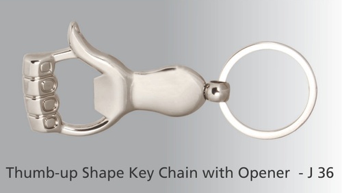 Thumb Up Opener Key Chain - Brass Material, 9.5 x 6 cm , Cleverly Designed Bottle Opener Keychain with Unique Thumb Up Shape