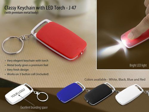 Metal Classy Keychain With Led Torch