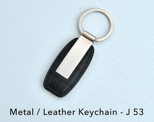 Tubular Metal Leather Keychain