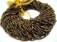 Natural Tiger Eye Rondelle Faceted Beads 3mm Size