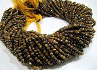 Natural Tiger Eye Rondelle Faceted Beads 3mm Size