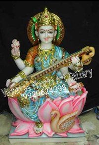 Marble Saraswati Mata Statue