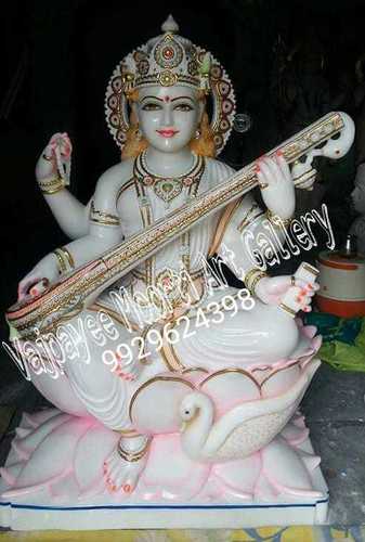 Saraswati Maa Marble Statue