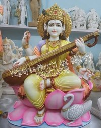 Saraswati Mata Marble Statue