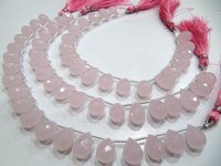 Rose Quartz 10x14mm Tear Drop Shape Hydro Quartz Beads