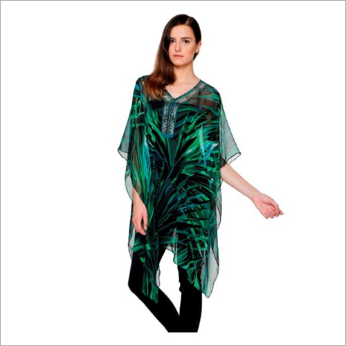Green Printed Kaftan