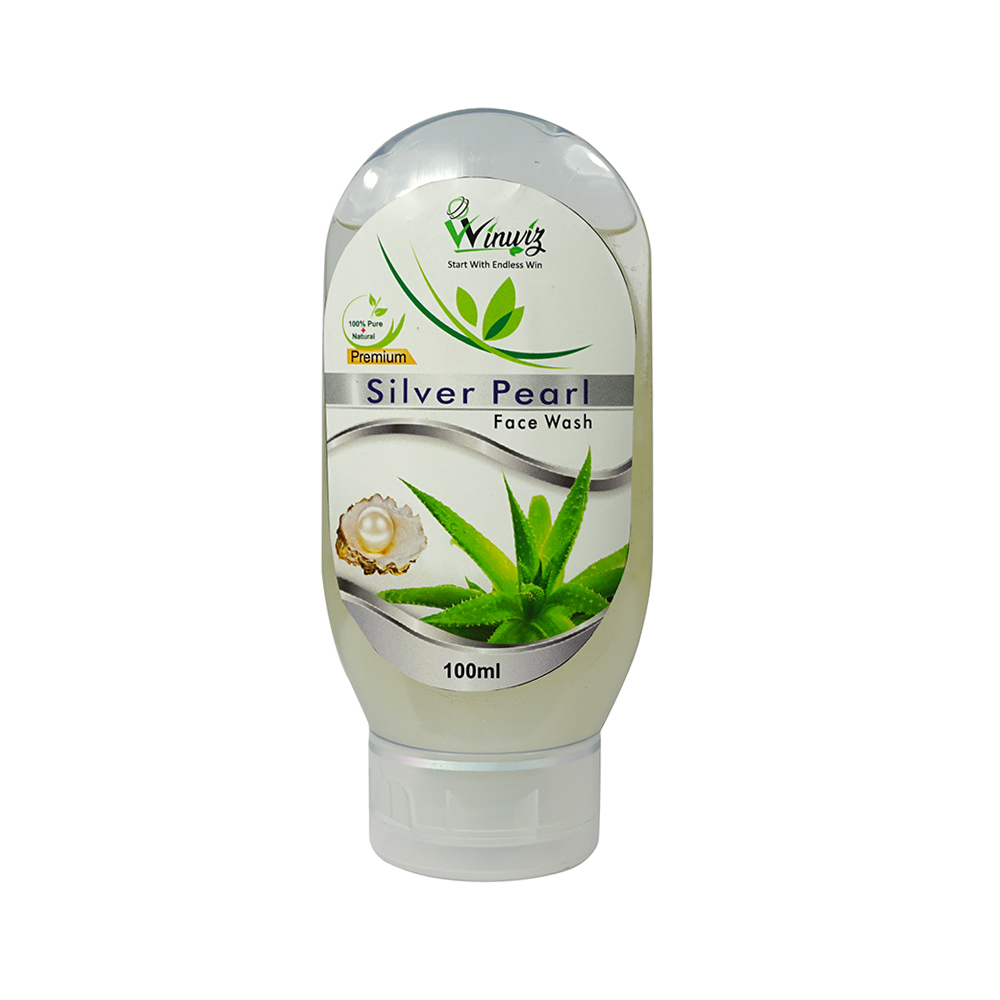 Silver Pearl Herbal Face Wash - Wax Gel Formula, Silver Color, Organic Extract, Easy to Use, Suitable for All Skin Types, No Side Effects, Deep Cleansing Solution