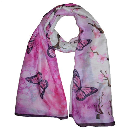 Purple Digital Printed Butterfly Scarves