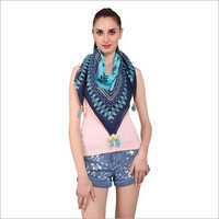 Printed  Square Scarves  with Tassels