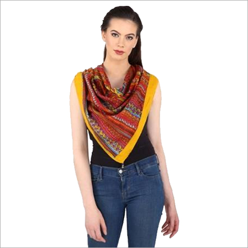 Mix Color Printed Square Scarves With Tassels