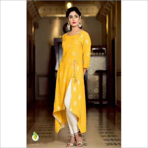 Ladies Flavour New Designer Rayon Work Kurtis
