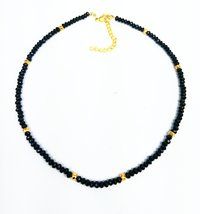 Pink Opal and Gold Pyrite 3-4mm Faceted Rondelle Bead Necklace