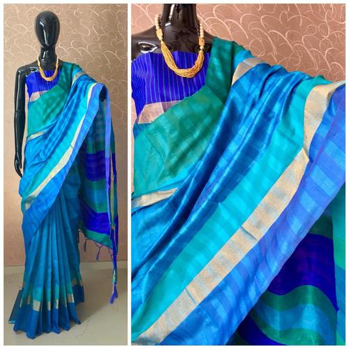 Blue Raw Silk Saree