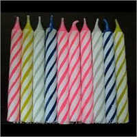 Multi Color Birthday Candles - Wax, 10cm Length X 1cm Diameter, Multicolored, Spiral Design | Durable, Hygienic, Reusable, Sturdy Base, Various Designs