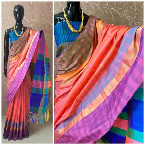 Pink Raw Silk Saree
