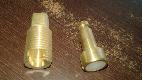 2 peice brass spindle