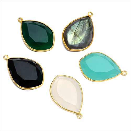 925 Sterling Silver gold Plated Multicolor Connector