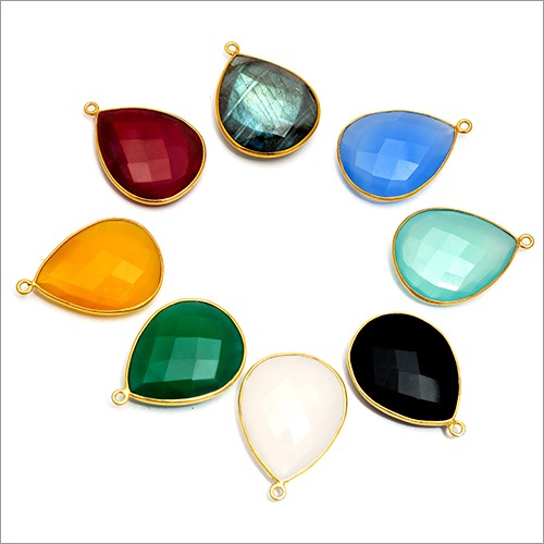 925 Sterling Silver Gold Plated Multicolor Connector