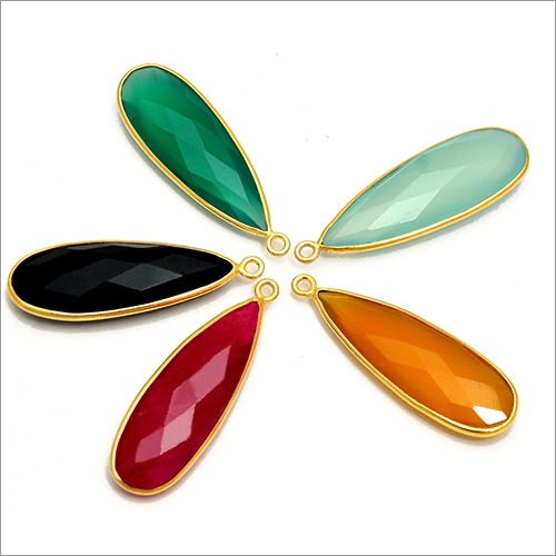 925 Sterling Silver Gold Plated Multicolor Connector