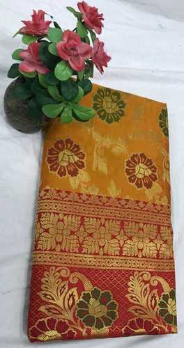 Mustard Soft Banarasi Silk Saree