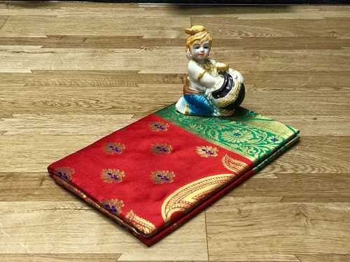 Red And Green Banarasi Silk Saree