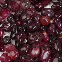 Red Pebble Stone - Crystallized Glass Stone, 25 Millimeter Thickness, Polished Finish - Lightweight, Crack-free, Ideal For Landscaping And Indoor Environments