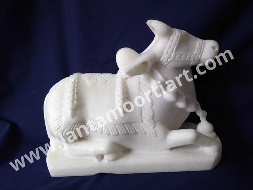 White Marble Nandi Statue