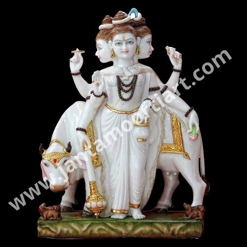 White Marble Dattatreya Statue