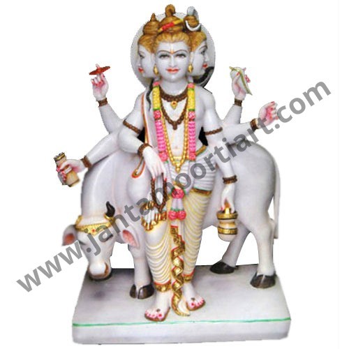 White Marble Dattatreya Statue