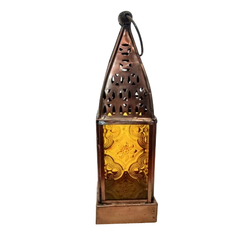 Lanterns - Metal & Glass, 18cm, Copper | Elegant Design, Durable, Portable Ambient Light