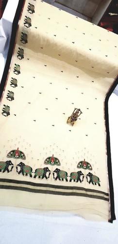 Cream Rich Cotton Silk Saree With Blouse Piece