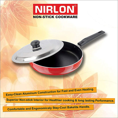 Nirlon Fry Pan With Stainless Steel Lid