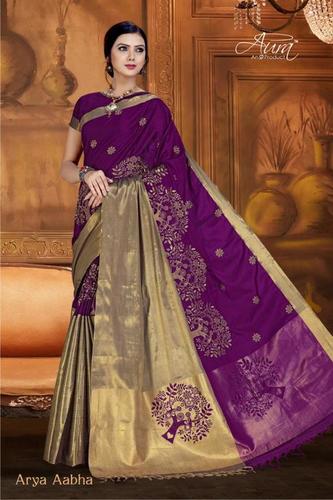 Dark Purple Pure Silk Cotton Saree