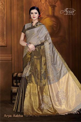 Grey Pure Silk Cotton Saree