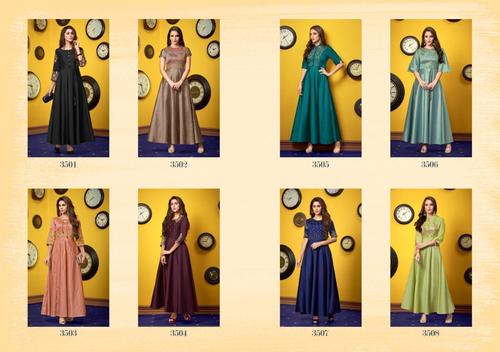 8 Colors Silk Gown