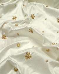 Embroidered Dupioni Fabric / Dhupion Embroidery Fabric