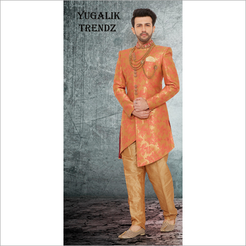 Men's Orange Jodhpuri Sherwani