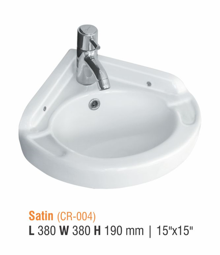 Satin - Ceramic 15x15 inches, White Color, Wall Mounted Design, One Piece Structure