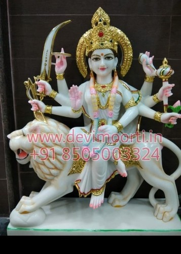 Pure White Marble Durga Statue