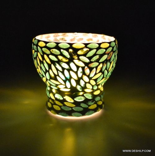 Mosaic Glass Candle Holder Home Decor Gift