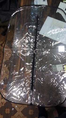 Transparent suitcover with black piping & chain