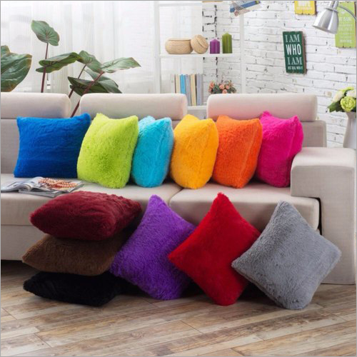 Father Cushion - Father Material, 16x16 Inch Size, Yellow, Red & Orange Color | Plain Dyed Cover, Square Shape, Foam Filling for Neck Support