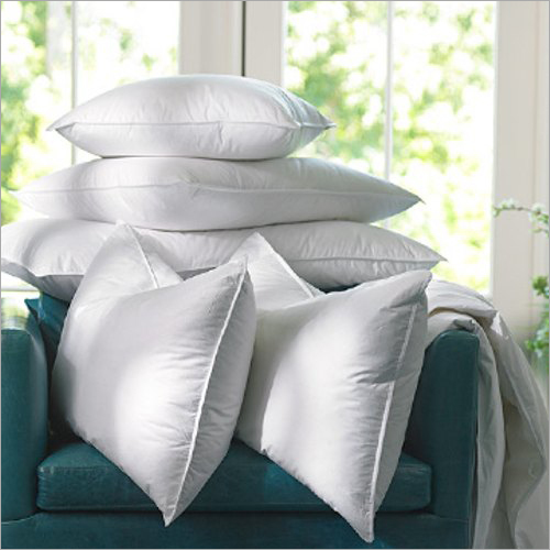 Cotton Recron Fiber White Pillow