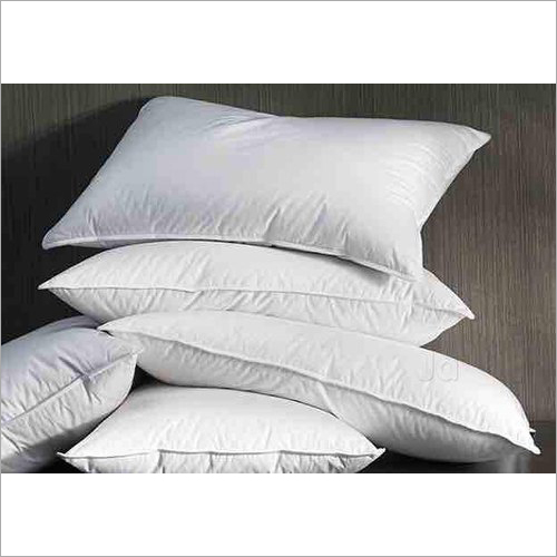 Recron Fiber White Bed Pillow - Cotton Material, Pentagram Shape, Plain Dyed Cover, Ideal for Head Support and Ethnic Bedroom Look