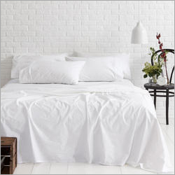 Plain White Cotton Single Bed Sheet With Pillow - 100% Cotton, King Size, White Color | Breathable Design for Home and Hotel Use