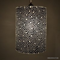 Black And Silver Mosaic Handmade Pendant Hanging Lamp Vintage Antique Mosaic Hanging Lamps Pendant