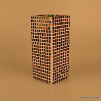 Mosaic Glass Vase Purple Mosaic Decorative Vase Black Grey Mosaic Vase With Floral Design Mosaic Glass Vase Purple Mosaic Decorative Vase Black Grey Mosaic Vase Bottom Diameter: 4-5 Inch (in)