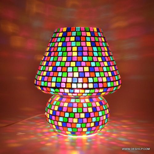 Multicolour Mosaic Style Dome shaped Glass Table Lamp desk lamp study