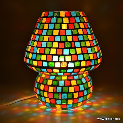 Multicolour Mosaic Style Dome shaped Glass Table Lamp