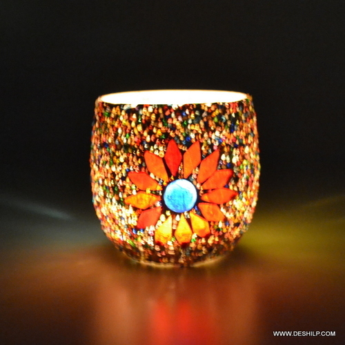 Mosaic Candle Stand Home Garden Accessory